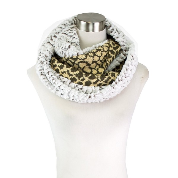 Le Nom Knit Plus Fur Infinity Scarf - Brown Gold - C312NBX9QFB