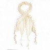 Bohomonde Della Scarf- Lace Tassel Scarf- Crochet Trim - Antique White - C411QHM0ZN9