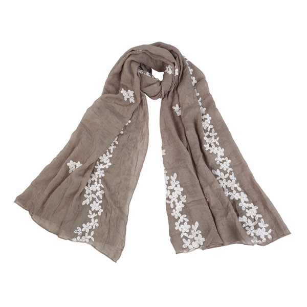 Premium Elegant Lace Cherry Blossom Floral Embroidered Scarf Wrap ...