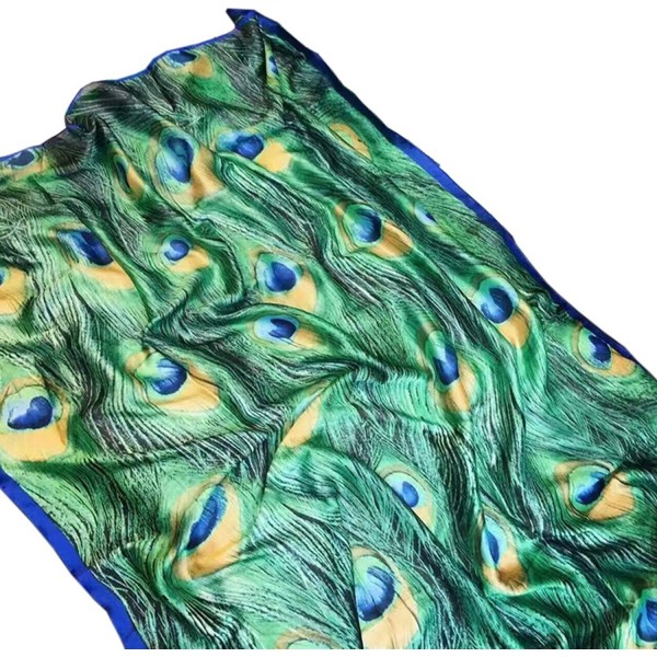 X&F Women's Fashion Peacock Feather Prints Long Scarf Summer Wrap Shawls - CN17YHHR6GX