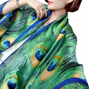 Womens Fashion Peacock Feather Prints in Fashion Scarves