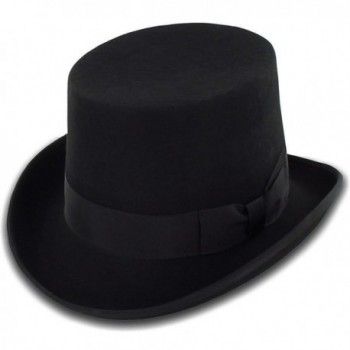 Belfry Topper 100% Wool Satin Lined Men's Top Hat in Black Available in 4 Sizes - Black - C01172RYS2R