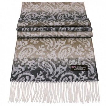 Rosemarie Collections 100% Cashmere Winter Scarf Made In Scotland - Paisley Ombre - CA189TY2MIE