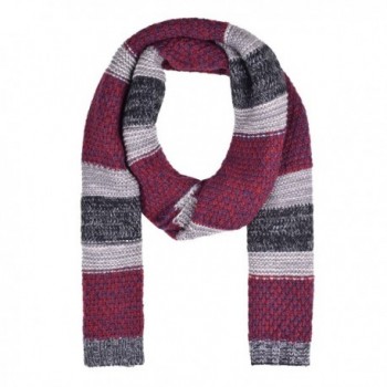 Unisex Knitted Scarf Warm Scarfs Mens Mixed Color Cute Scarves for Winter - Red - C01870C5EEL