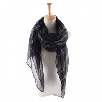 ctshow musical note Print Voile Print Scarf Fashionable Women Scarves shawl - Black - CJ182H24E2M