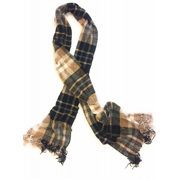 Charter Club Women's Chenille Plaid Scarf - Camel - C612O012YUP