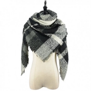 Zando Blanket Oversized Scarves Fashion - G Black Grey Scarf - CT186A4MZII