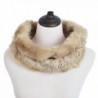 Premium Solid Color Winter Diamond Knit Faux Fur Trim Infinity Loop Circle Scarf - Brown - CP12N1GTX4R