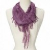 Women Lightweight Triangle Square Fringe Scarf - Purple - CV12GLK7B3X