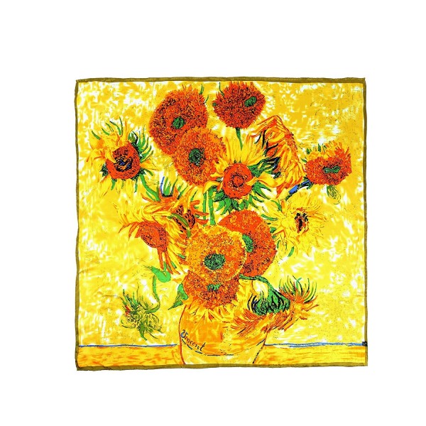 Aqueena Charmeuse Paintings Fifteen Sunflowers - Van Gogh’s “vase With Fifteen Sunflowers” - CW12CXQ0PZP