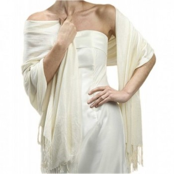 Mariell Women's Pashmina Style Wrap or Shawl - Ivory - CW116HGMMEP