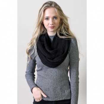 (10 COLORS) Women's 100% Organic Cotton Cable Knit Infinity Scarf ...