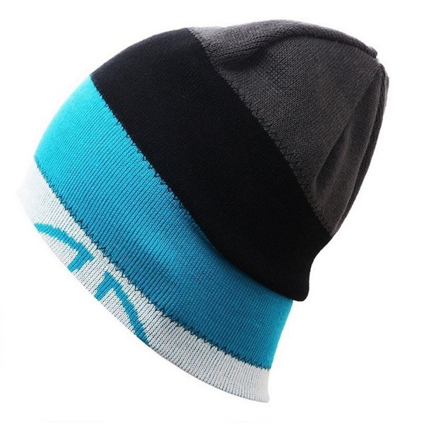 Elevin(TM) Men Women Warm Winter Knit Ski Beanie Skull Slouchy Cap Hat - Blue - CT12MFIP3Z3