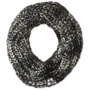 Betsey Johnson Women's Mixed-Yarn Knit Infinity Scarf with Faux Gems - Black - CZ121M1FDYF