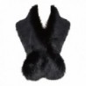 BABEYOND Womens Faux Fur Collar Shawl Faux Fur Scarf Wrap Evening Cape for Winter Coat 47.2" - Black - C7187Q7XIAD
