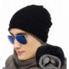 Vocni Mens Beaneie Hat Winter Fleece Lined Outdoor Warm Knit Skull Beanies Caps - Black - CH188RYERL2
