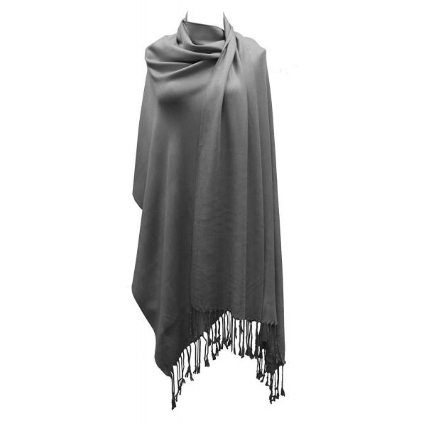 Marilyn & Main Women's Solid Pashmina Cover-Up Shawl Scarf - Dark Gray - CH184SRCCII