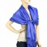 Falari Women's Soft Solid Color Pashmina Shawl Wrap Scarf 80" X 27" - Royal Blue - CT11PJIWQQB