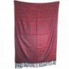 Om Gayartri Mantra Meditation Yoga Prayer Embossed Shawl (Plum & Blue) - CI11BLI6ZJH