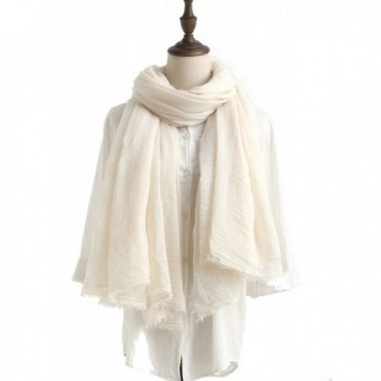 Cotton Scarf Shawl Wrap Oversized Soft Lightweight Scarves And Wraps For Men And Women. - Beige - CW18095Y9KU