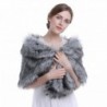 HailieBridal Women's Gray Sleeveless Faux Fur Bride Bridesmaid Wedding Shawl - CW11TY1587D