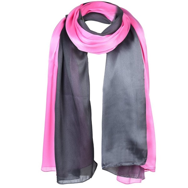 FITIBEST Women Silk Scarf Fashionable Gradient Shawl Beach Cover up - Rosy - CQ186H5I8K7