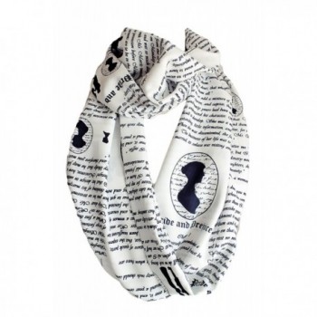 Etwoa's Jane Austen Pride and Prejudice Book White Infinity Scarf Circle Loop Scarf - CK12O1O8B3S