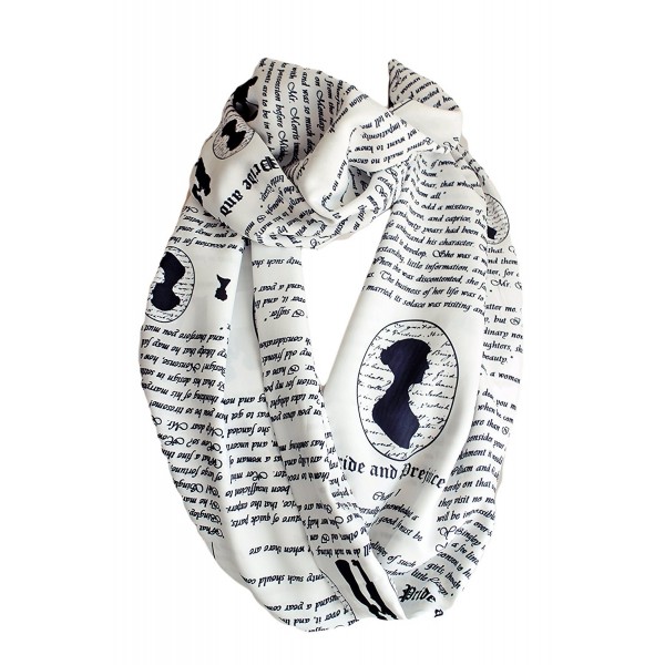 Etwoa's Jane Austen Pride and Prejudice Book White Infinity Scarf Circle Loop Scarf - CK12O1O8B3S