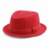 Classic Italy Diamond Porkpie Wool Felt Pork Pie Hat - Rouge - C412O42NSWZ