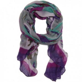 Bucasi Ikat Trendy Geometric Bohemian Scarf - Purple - CY11FLRUR6B