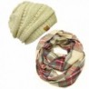 Wrapables Plaid Print Winter Infinity Scarf and Beanie Hat Set- Red and Green - C412ODYPI8C