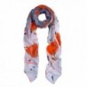 Chic Tulips & Polka Dot Floral Print Scarf - Different Colors Available - Light Gray - CC11G3DLQXP