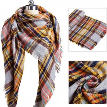 Women Plaid Blanket Shawl Scarf Fashion Warm Pashmina for Winter - Color 1 - CS187EZQLAY