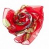 Bear Motion Collection - Womens 100% Silk Scarf with Butterfly Design - Red - C411RUFLPWH