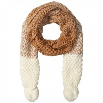 RAMPAGE Women's Oblong Scarf with Pom - Ivory - CP12HPYLESR