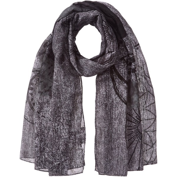 Desigual Women's Adhara Rectangle Foulard Scarf - Gray - CB17YLZ4A57