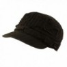 David & Young Unisex Cotton Distressed Patch Summer Waffle Cadet Castro Military Cap Hat - Black - C311VDF52DN