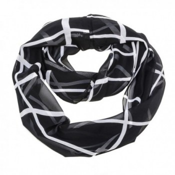 Geometric Square Lines Infinity Scarf - Black - CW11KKAQANV