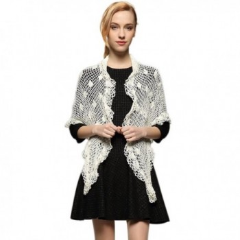 ZORJAR 100% Handmade Mercerized Cotton Triangle Crochet Knit Soft Scarf Wrap - CC17YOKQOCG