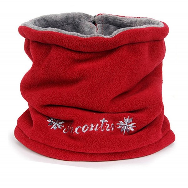 Neck Warmer Winter Ski Snood Gaiter Balaclava Tube Scarf Beanie for Men Women - Red - CX120R0VI2N