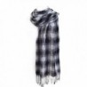 ACCESSORIESFOREVER Women Dot Woven Design Fashion Fringe Scarf - Black/White - CK11B7E74LN