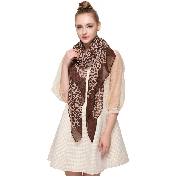 Aoloshow African Leopard Print Scarf with Panther Face Fashion Shawl Lightweight - B - CH124TPMKY7