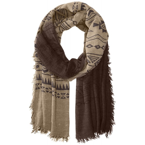 Woolrich Women's Rivers Edge Scarf Wrap - Wool Cream/Gray Wash/Espresso - CI12IC561LX