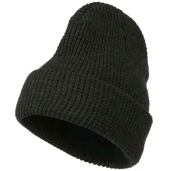 Big Stretch Waffle Stitch Cuff Beanie - Charcoal (for Big Head) - CV115EHCL6R