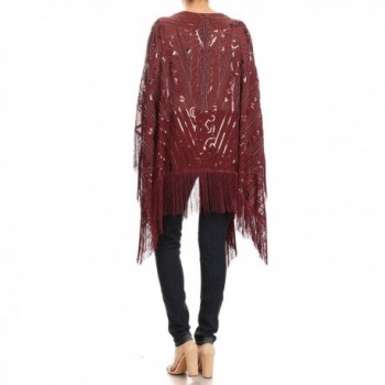 Anna Kaci Oversized Evening Burgundy Onesize