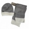 Olann White & Grey Contrast Scarf & Beanie Set - Irish Knit Winter Warm - CL1855NHIA5