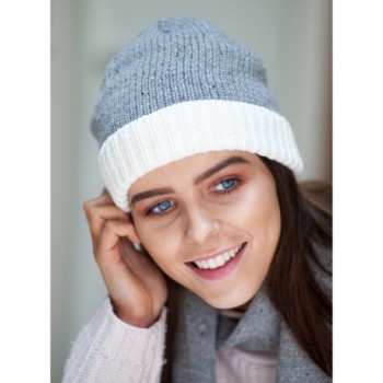 Olann White Contrast Scarf Beanie in Fashion Scarves