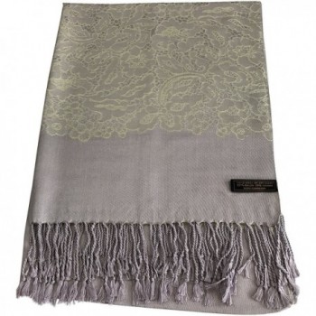 French Lace Design Pashmina Shawl Scarf Wrap Pashminas Shawls Scarves Wraps NEW - Grey & Green - CD115B8DW49