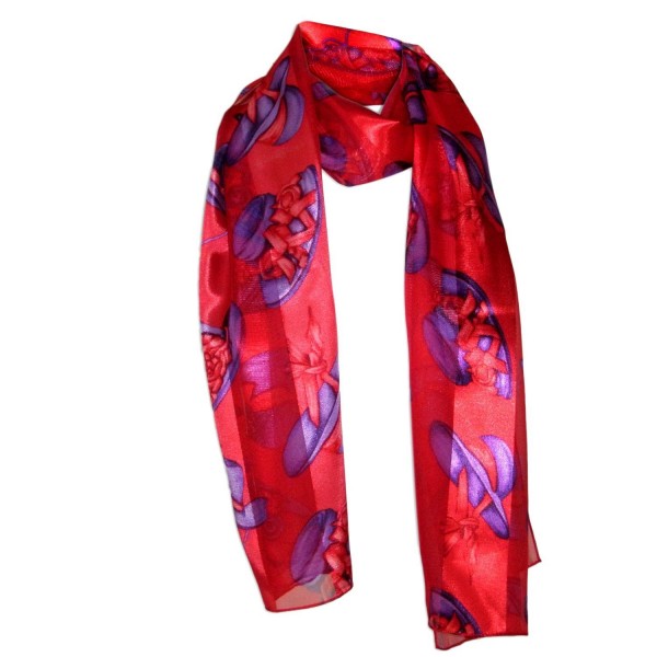 MaryLu's Exclusive Red and Purple Themed Ladies Scarf - CV11C9FV6PT