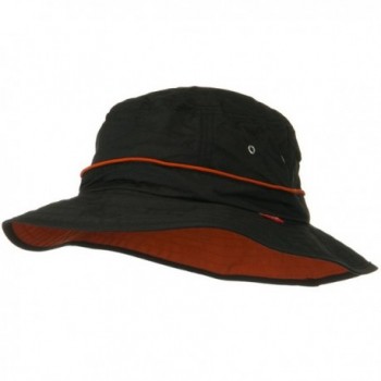 UV 50+ Orange Piping Talson Sun Bucket Hat - Black - CS11I67NJ3B